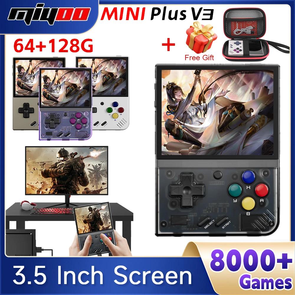 Miyoo Mini Plus V3 Ʈ ޴  ܼ, 3.5 ġ IPS HD ȭ, 3000mAh  16000 ,  ý, ޴  ÷̾